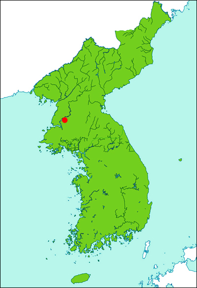 ピョンヤンの位置と朝鮮半島
