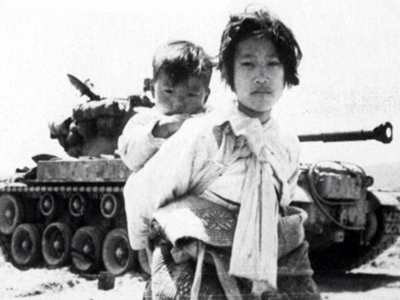 朝鮮動乱で避難してきた親子